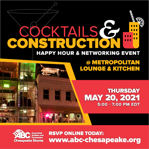 Cocktails and Construction Event Flyer